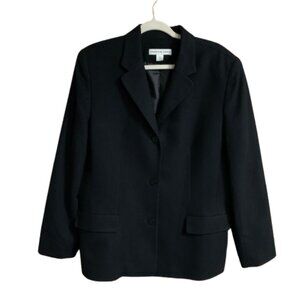 Josephine Chaus Black Women's 16 Button Front Professional Blazer Jacket EUC